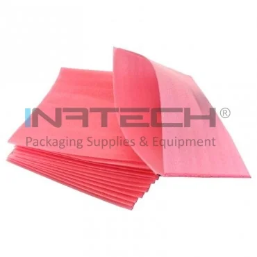 ESD Expanded Polyethylene Bags, 500 x 500 x 3 mm Length 500 mm, Width 500 mm, Adhesive NO, Layers 2, Thickness 3 mm, Flap NO mm, Color Pink, Packaging Units/Box 1000