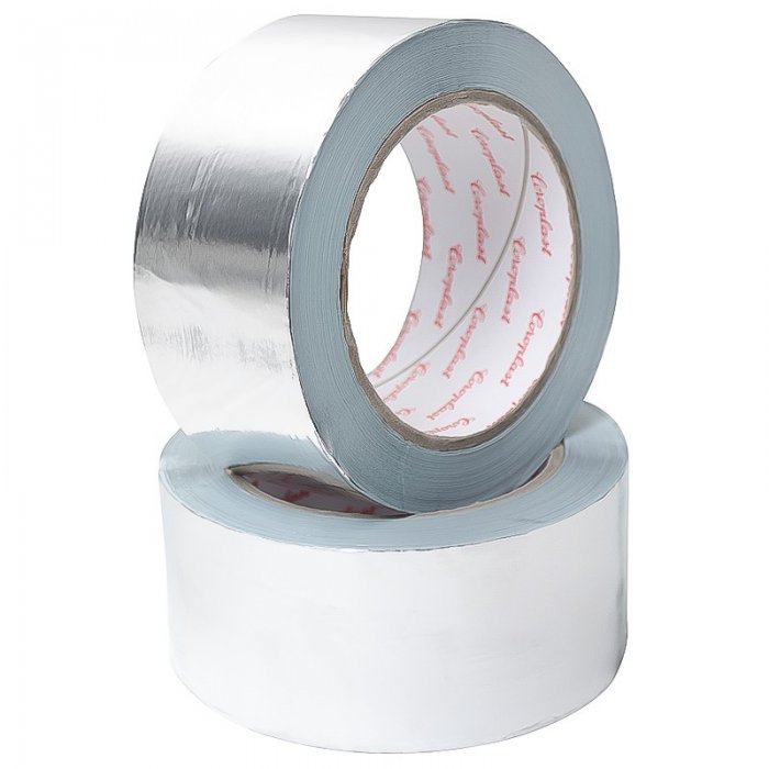 Banda Adeziva Din Aluminiu 50 mm x 50 m x 50 my, Adeziv Cauciuc sintetic, Culoare Argintiu-Benzi Adezive Aluminiu