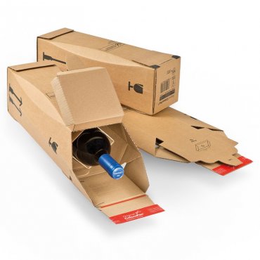 Cutie Transport Sticle De Vin ColomPac ® Lungime 305 mm, Latime 74 mm, Inaltime 74 mm, Sistem Inchidere Banda dublu adeziva