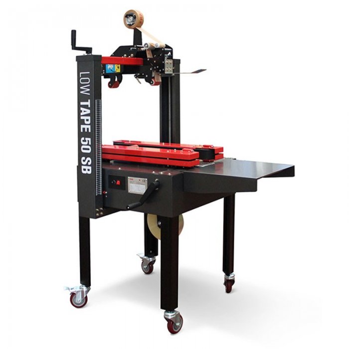 Masina Semiautomata De Sigilat Cutii Low Tape 50 SB Viteza de Sigilare 20 m/min, Tip Banda BOPP / PVC / Kraft, Alimentare 220...