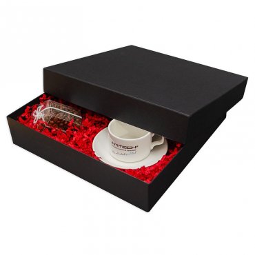 Gift Box, Rigid Board, Premium, Length 317 mm, Width 317 mm, Height 50 mm, Black, Rigid Board Type