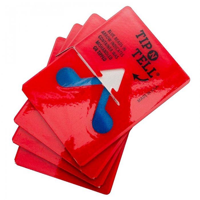 Indicator Monitorizare Inclinare 80 grade Latime 70 mm, Inaltime 95 mm, Culoare Rosu-Folie Stretch, Legare Si Paletizare