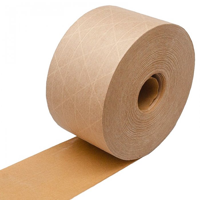 Banda Adeziva Umectibila Din Hartie Kraft, Ranforsare Cross, 150 m x 60 mm Lungime 150 m, Latime 60 mm, Adeziv Amidon, Ranfor...