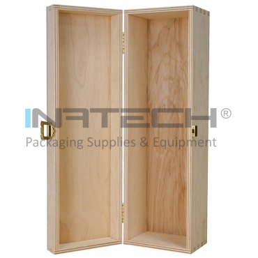 Cutie Din Lemn Pentru 1 Sticla De Vin Lungime 335 mm, Latime 95 mm, Inaltime 95 mm, Capac Cu balamale, Material Lemn, Culoare Natur