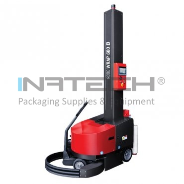 Robot Paletizare 600 B Dimensiune min palet 600 X 600 mm, Inaltime infoliere palet 2200 mm, Baterie AGV 2x12V, Grup preintindere DA, reglabil