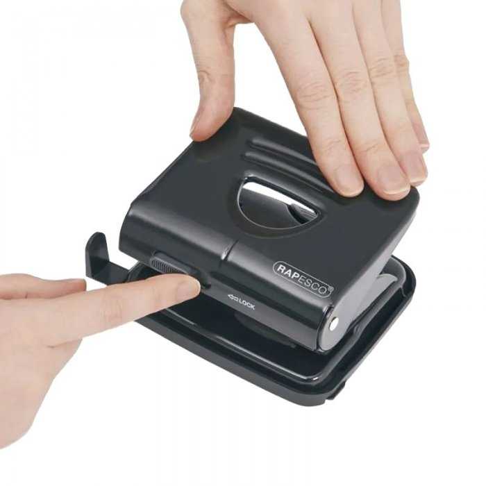 Perforator metalic Rapesco, 25 coli, negru-Perforatoare