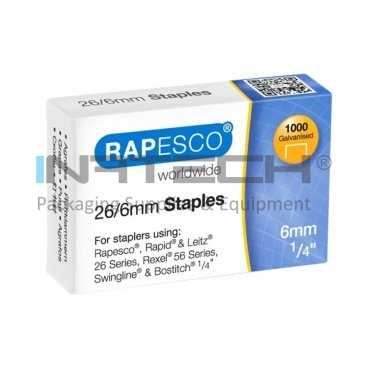 Capse 26/6 Rapesco, 1000 Buc/Cutie Utilizeaza capse 26/6 mm, Buc / Pachet 1000