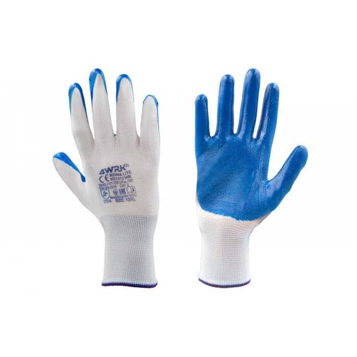 Manusi de lucru KRONA LITE Marime 10/XL, Material poliester-nitril, Greutate 13GR/Manusa gr, Culoare tesatura tricotata alba-...