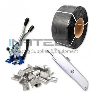 Pachet Aparat Legat Banda + Banda PP 16 mm +  Capse 16 mm + Cutter uz industrial