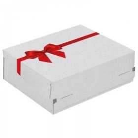 Pachet Cutie Cadouri Cu Autoformare 241 x 166 x 94 mm + Hartie De Matase Rosu-Pachete PROMO