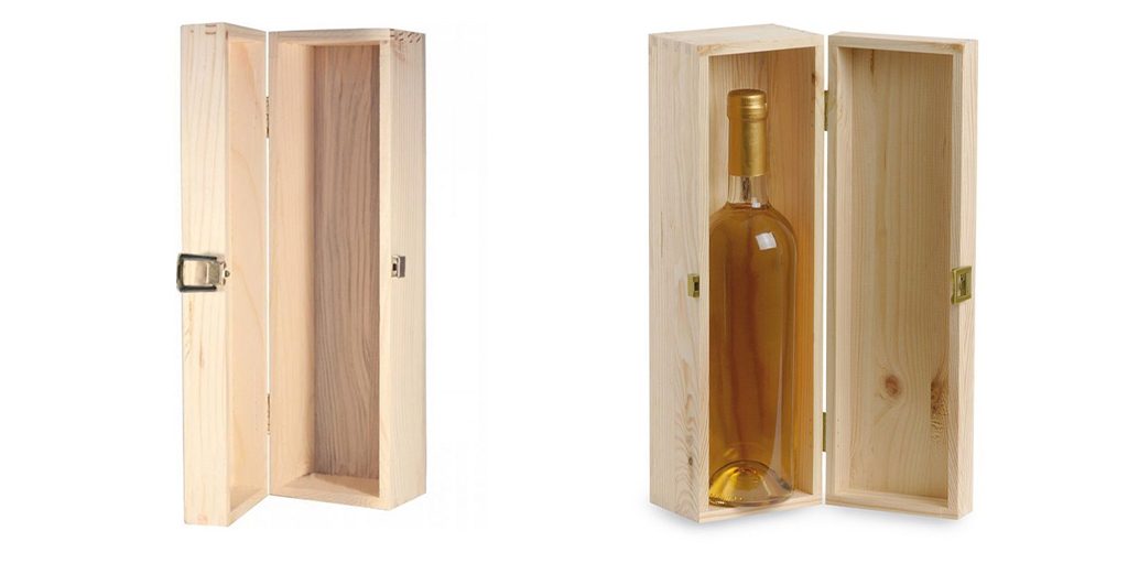 Cutii din lemn pentru o sticla de vin